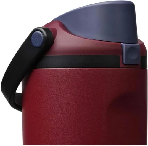 Vista 3 de Owala FreeSip Sway - Vaso aislado de acero inoxidable con pajilla, color bahía de borgoña, 30 onzas