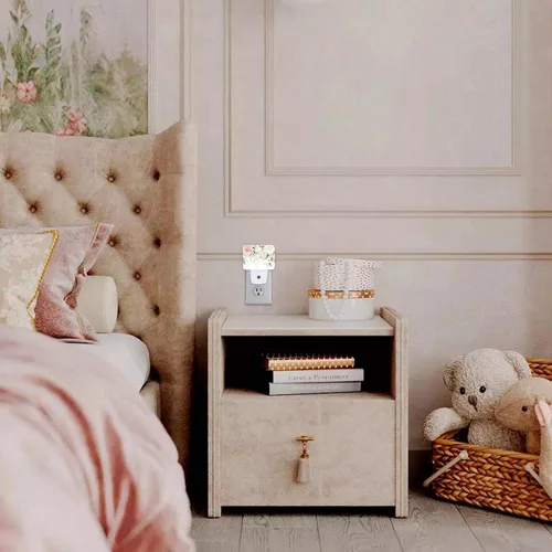 Vista 4 de Luz nocturna con luces vívidas de pared LED enchufable con sensor inteligente del anochecer al amanecer, para dormitorio, sala de estar, pasillo