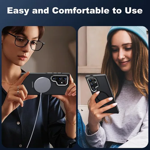 Vista 7 de JAME Funda para Samsung Galaxy S24 Ultra, [Compatible con MagSafe] [Protección de Grado Militar] [Agarre Antideslizante] Magnífico Bisel Protector