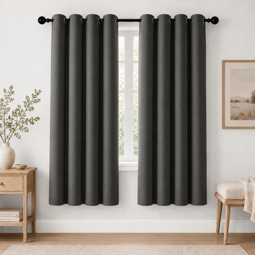 Vista 111 de Cortinas de oscurecimiento de habitación de 84 pulgadas de largo para dormitorio, sala de estar, cortinas térmicas aislantes con ojales