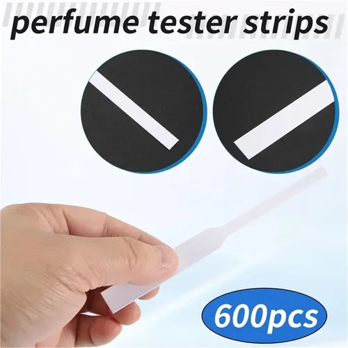 Vista 5 de Disposable Perfume Test Strips 1200 Pieces Fragrance Strips Perfume Test Disposable White Blotter Essential Oils Paper