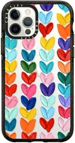 Vista 24 de Funda CASETiFY Impact Case para iPhone 12 / iPhone 12 Pro - Aries Moross - Sticker - Negro Transparente
