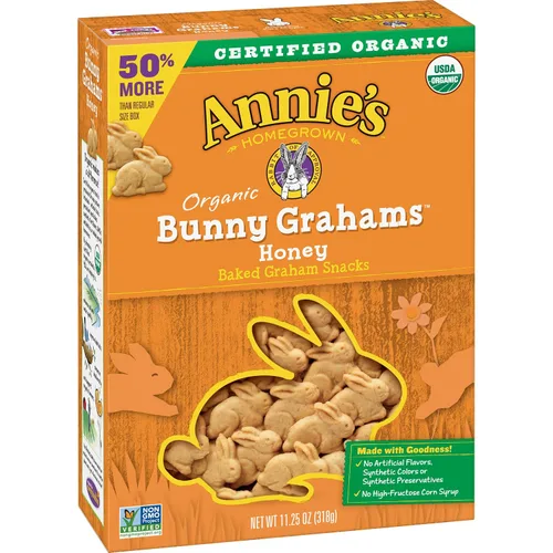 Vista 121 de Annie's Organic Chocolate Bunny Graham Snacks, 7.5 onzas