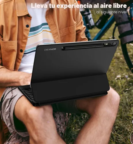 Vista 7 de Dexnor para Samsung Galaxy Tab S10+ Plus/S9+ Plus/S9 FE+ Plus/S8+ Plus/S7+ Plus/S7 FE Funda con Teclado 31.5 cm Flotante Cantilever Magnético