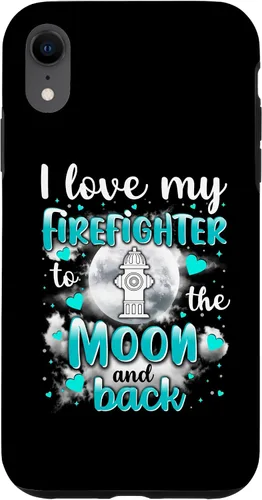 Vista 25 de Firefighter Wife I love my husband to the moon and back - Carcasa para iPhone 16