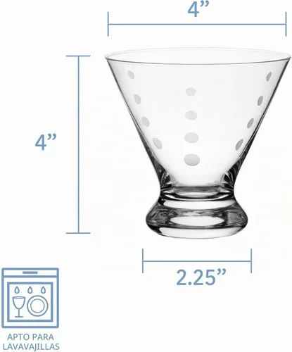 Vista 2 de Mikasa Cheers - Juego de 4 vasos de Martini sin tallo de cristal sin plomo