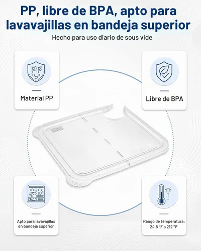 Vista 7 de EVERIE Tapa plegable con bisagras compatible con Anova Nano 750w, 800w, 900w, AN500-US00 1000w y compatible con contenedor Rubbermaid de 12, 18, 22