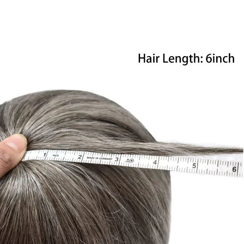 Vista 216 de Toupee para hombre 100% cabello humano real tupé para hombres 0.004 in piel de poliuretano para hombre, sistema de reemplazo de piezas de pelo