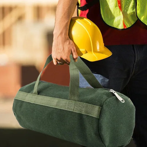 Vista 6 de Bolsa de herramientas, organizador de herramientas portátil de lona multiusos, bolso de mano de almacenamiento resistente con fondo robusto, bolsas