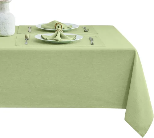 Vista 21 de Mantel redondo de poliéster resistente al agua y las manchas, lavable, mantel de tela para mesa de cocina y comedor