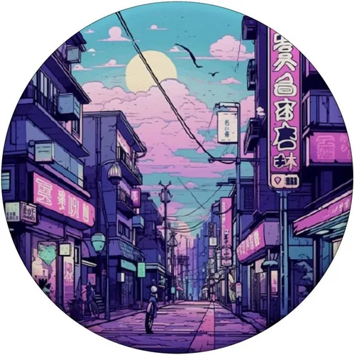 Vista 3 de PopSockets PopGrip estándar de moda japonesa Vaporwave Kanji Japón
