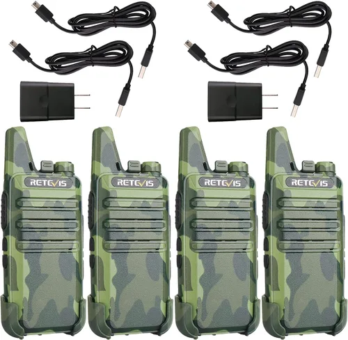 Vista 9 de Retevis Radio bidireccional RT22 recargable de largo alcance, radio portátil de 2 vías, carga USB-C, walkie talkies manos libres para adultos