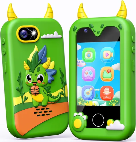 Vista 7 de Teléfono de juguete para niños, juguetes de teléfono inteligente con cámara dual - regalo de Navidad y cumpleaños para niños de 3 a 12 años