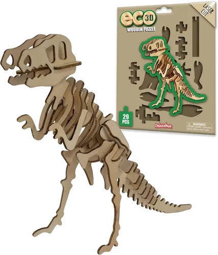 Vista 31 de Rompecabezas de madera Eco 3D de Deluxebase. Kit de manualidades de rompecabezas 3D con temática animal. Juguetes de animales de safari de madera