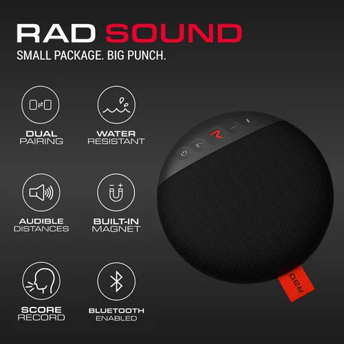 Vista 2 de Rad Sound - Altavoz GPS de golf, más de 42,000 campos, distancia de voz, soporte magnético, altavoz Bluetooth para carrito de golf, IPX7