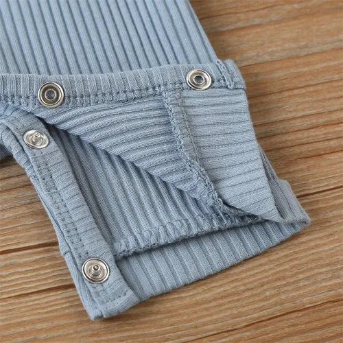 Vista 116 de Mameluco unisex de manga corta para bebé recién nacido, con botones, de una pieza, ropa de color sólido