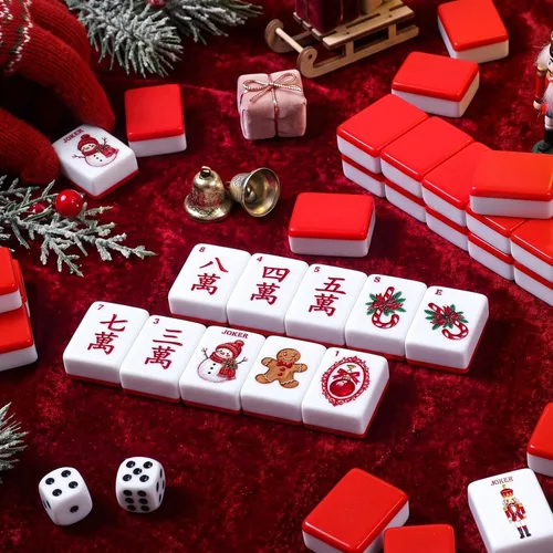 Vista 5 de Soulchen Red Green Plaid American Mahjong Tiles Accessory
