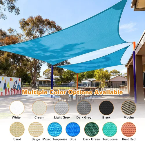 Vista 9 de Artpuch 4'X4' Mixed Turquoise Rectangle Heavy Duty UV Protection Beach Shade Canopy Wind Sail,Tear and Rust Resistant Patio sail Shade for Yard Deck