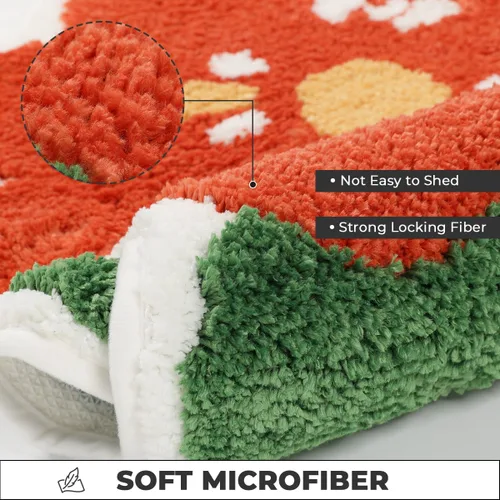 Vista 4 de Alfombra de baño ultra absorbente, de microfibra gruesa y resistente, esponjosa, lavable a máquina, alfombra de baño antideslizante para baño