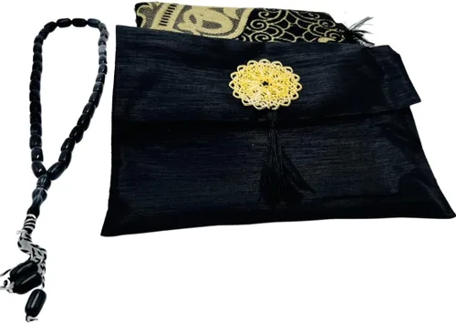 Vista 5 de Tapete de oración islámica, alfombra de oración turca con bolsa y sellado de adornos, alfombrilla de oración portátil con práctica bolsa