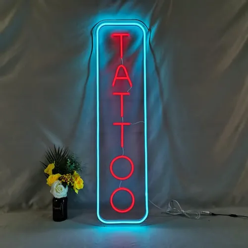 Vista 3 de El tatuaje llevó la muestra de neón de la tienda, muestra del estudio del tatuaje, signo del salón de belleza, muestra de neón del logotipo