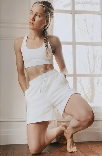 Vista 7 de Stelle Pantalones cortos de verano para mujer, cómodos, de algodón, de cintura alta, con bolsillos