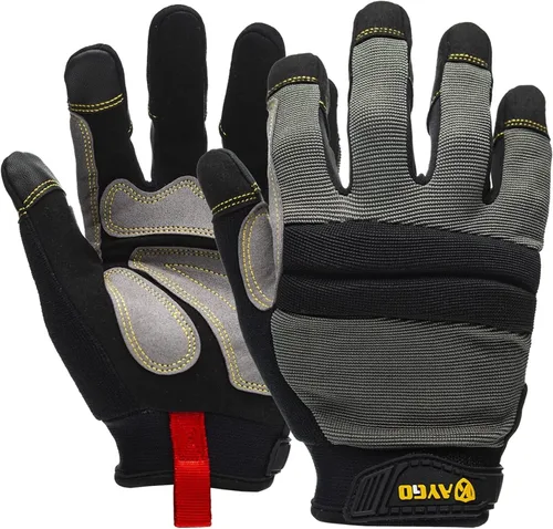 Vista 9 de KAYGO Guantes de trabajo para hombre, KG125M Guantes mecánicos de uso general para todo propósito, excelente agarre, resistentes, destreza mejorada
