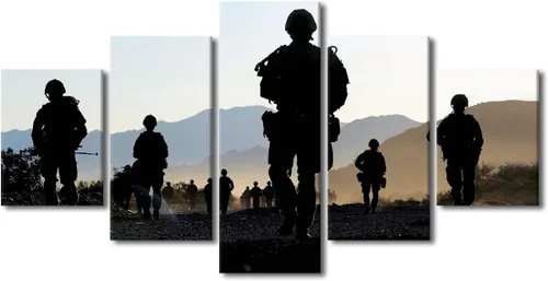 Vista 41 de Arte de pared para sala de estar, imágenes de la bandera estadounidense, impresión en lienzo, arte de pared militar de Estados Unidos de la Segunda