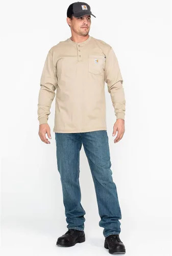 Vista 6 de Carhartt Henley - Camiseta de manga larga para hombre resistente a la llama