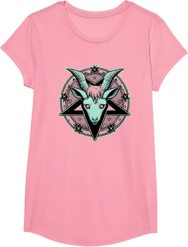 Vista 93 de Camiseta Kawaii Paste Creepy Goat Pentacle, Negro