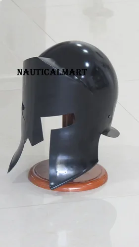 Vista 2 de NauticalMart Casco medieval 300 Spartan Armor - Disfraz medieval negro