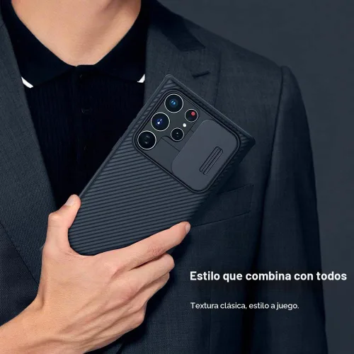 Vista 2 de Mangix Funda para Samsung Galaxy S22 Ultra con cubierta para cámara, delgada funda protectora de policarbonato delgado a prueba de golpes
