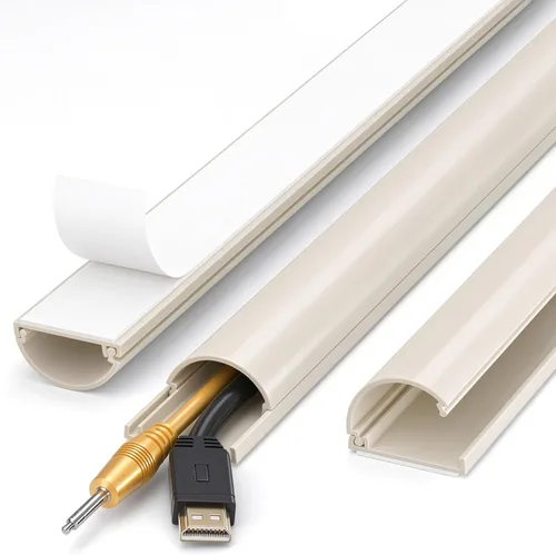 Vista 13 de ZhiYo Ocultador de cable de 34 pulgadas para 2-4 cables de TV de pared, 1.4 Blanco