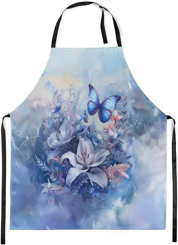 Vista 13 de Castle Fairy Delantal de cocina de flores rústicas Acuarela Hojas Delantal floral