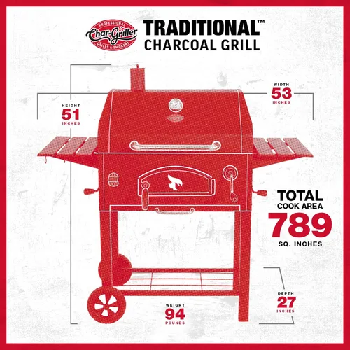Vista 7 de Char-Griller Parrilla de carbón tradicional