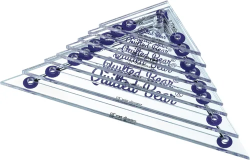 Vista 13 de Las plantillas de acolchado hexagonal de The Quilted Bear – 8 plantillas de acolchado de acrílico transparente antideslizante para corte preciso