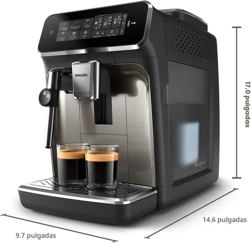 Vista 10 de Philips Máquina de café expreso totalmente automática serie 3300 con espumador de leche integrado y molinillo, 5 preajustes de café caliente