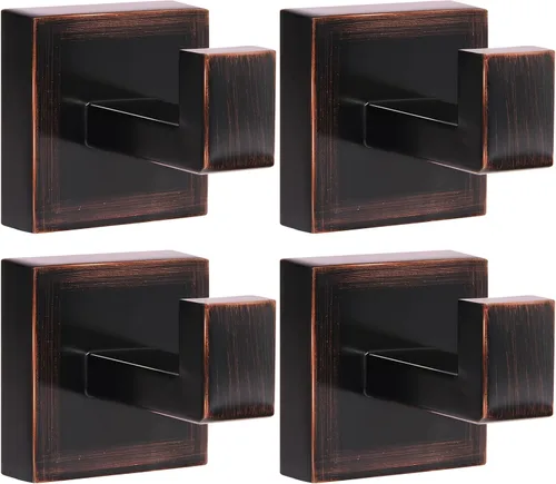 Vista 10 de IBosins Paquete de 4 ganchos para toallas de mano para baño, pared, sala de estar, dormitorio, cocina, armario, colgador de gancho de acero