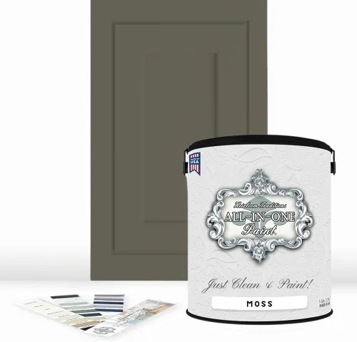 Vista 108 de Pintura TODO EN UNO, Abbey (gris cálido), Muestra de 8oz - Pintura duradera para gabinetes y muebles. Imprimación y capa superior incorporadas,
