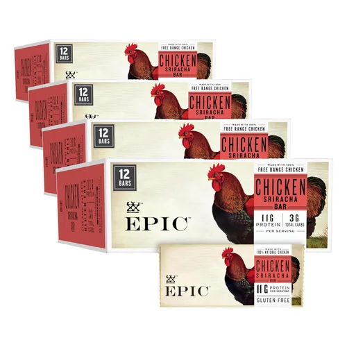 Vista 9 de EPIC BARBACOA Barra de proteína de pollo, Keto apta para el consumidor, 12 unidades, barras de 1.3 onzas 100% Natural Chicken Raised With No