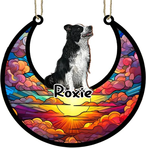 Vista 60 de LOVELYPOD Adorno de Navidad personalizado para perro pastor australiano, atrapasoles conmemorativo, adorno de Navidad de pastor australiano