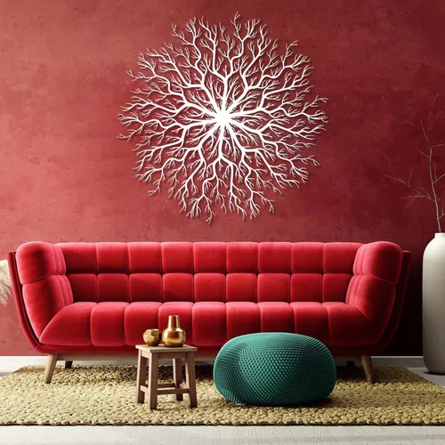 Vista 2 de Arte de pared de metal árbol de la vida, decoración de pared de árbol genealógico, arte de pared de árbol de metal, decoración de pared de metal