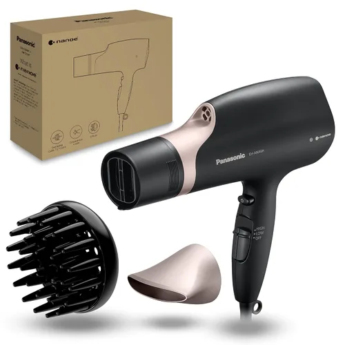 Vista 10 de Panasonic Nanoe Secador de Pelo de Salón, Boquilla Oscilante de Secado Rápido, Secador con Difusor, Accesorios Concentradores, 3 Ajustes