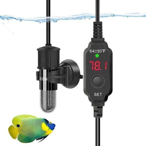 Vista 11 de YOFOTHS Mini calentador ajustable para acuario de 0.5/1/2/3 galones, sumergible, calentador de pecera pequeño, 10 W/20 W/30 W, termostato