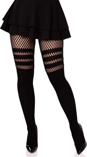 Vista 15 de Leg Avenue Women's Dark Alternative Fishnet Tights multicolor/fantasía (Barbed Wire)
