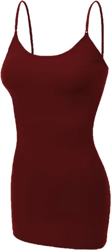 Vista 309 de Emmalise Camisola larga casual básica para mujer, con tirantes ajustables, top en capas