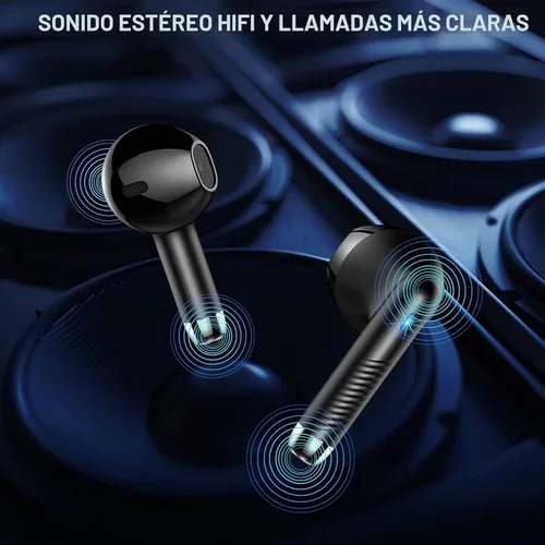 Vista 6 de Auriculares inalámbricos, Bluetooth 5.4, auriculares con pantalla LED de energía, bajos estéreo, auriculares Bluetooth intrauriculares