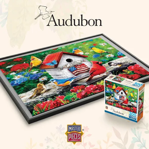 Vista 6 de MasterPieces Rompecabezas EZ Grip de 300 piezas, una casa de pájaros americana, 18 x 24 pulgadas