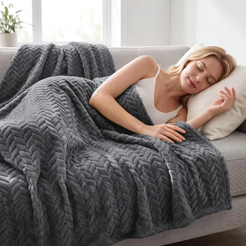 Vista 7 de Exclusivo Mezcla Manta de cama de forro polar suave, tamaño Queen Gris Oscuro