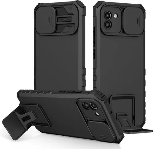 Vista 120 de Funda compatible con Samsung Galaxy M13 5G/A04 Dimensional Soporte Ventana Corredera Teléfono Móvil Funda Protectora a Prueba de Golpes para Samsung